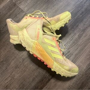 Adidas Terrex Beige and Neon Yellow Sneakers